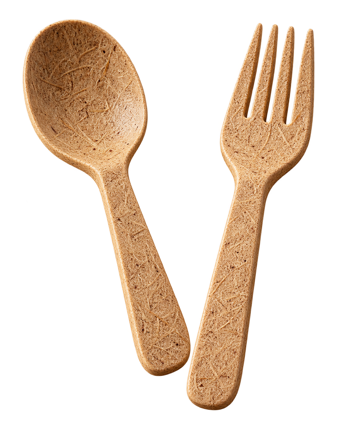 Concept coconut fiber spoon and fork for biodegradable products in The Bahamas