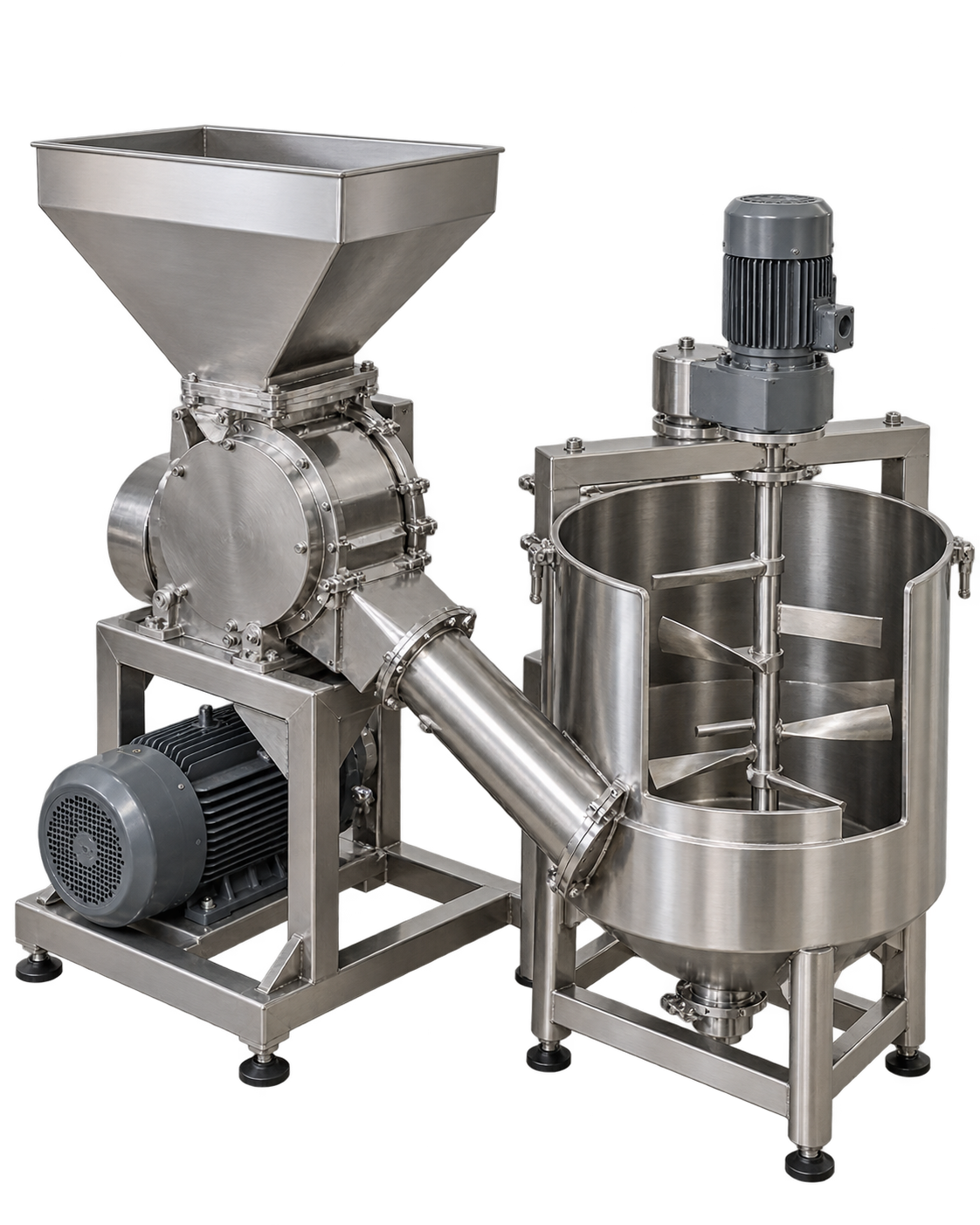 Pilot grinder and mixer concept for preparing coconut fiber composite material