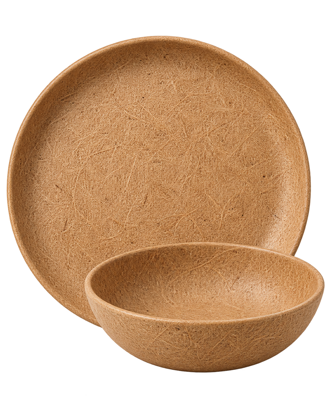 Concept molded fiber plate and bowl developed from coconut fiber