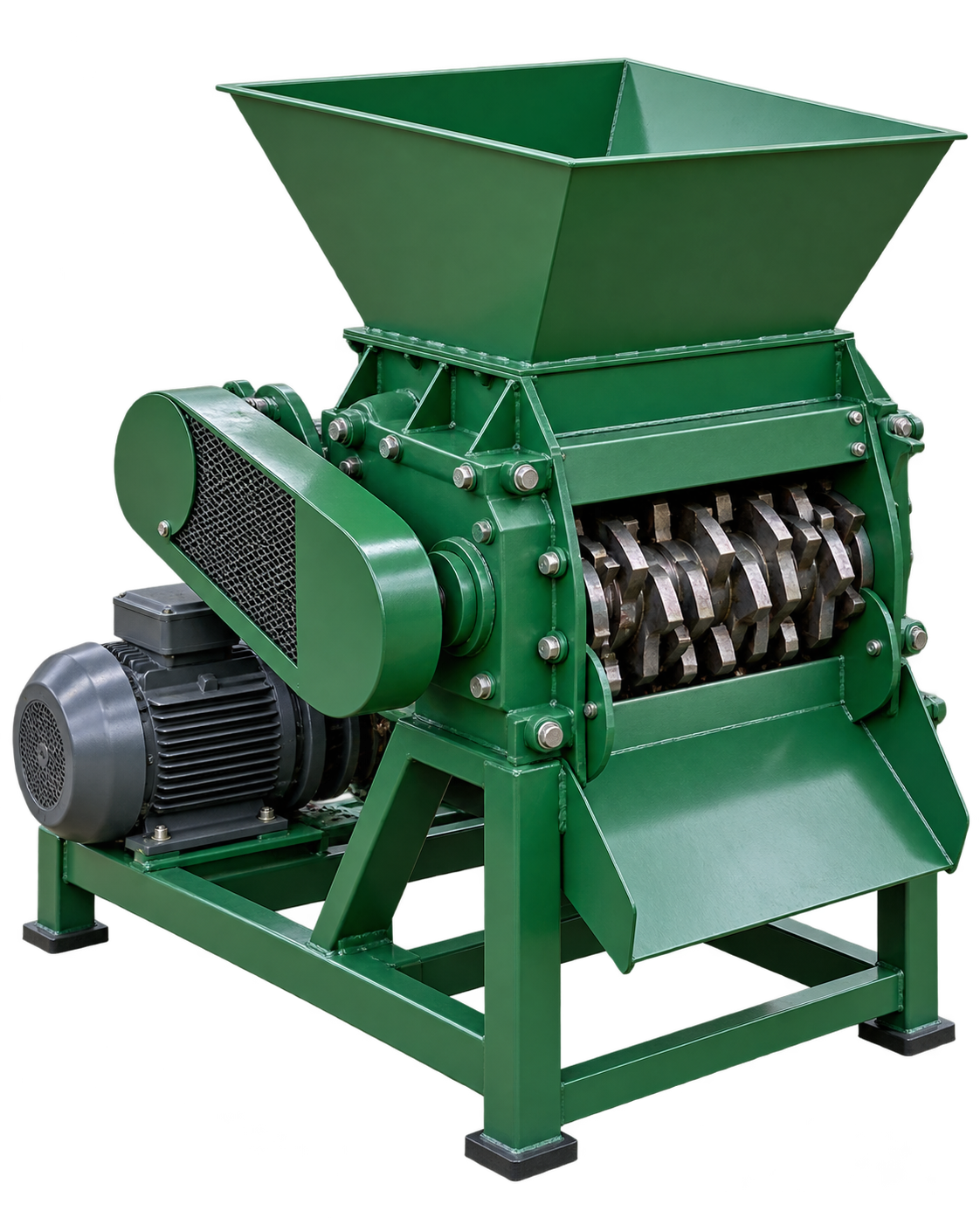 Coconut husk shredder concept for processing coconut waste in The Bahamas